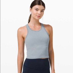 Lululemon Ebb To Street Racerback Crop Tank Top Blue Cast